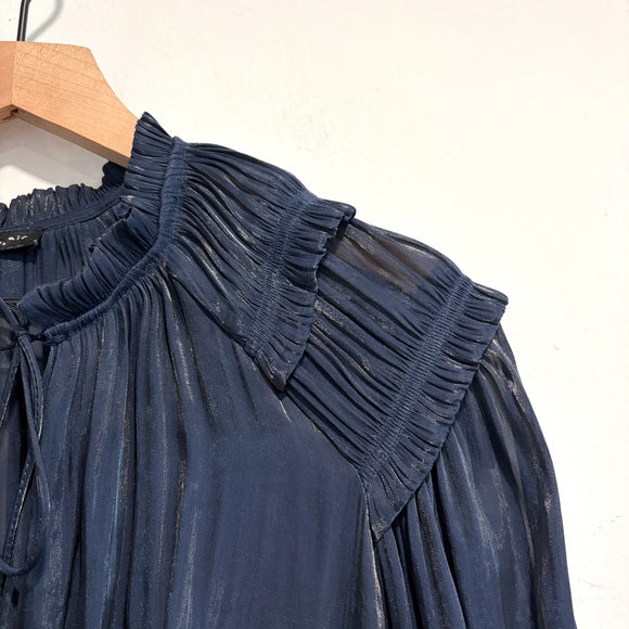 Pleated V-Neck Dress