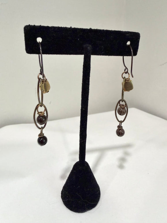 Bronze Beaded Earrings