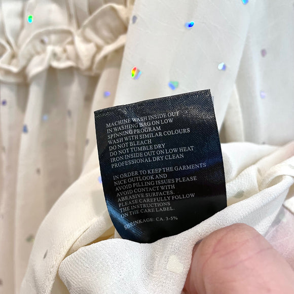 Metallic Heart Pleated Blouse