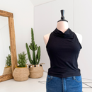 Sleeveless Draped Neck Top-1