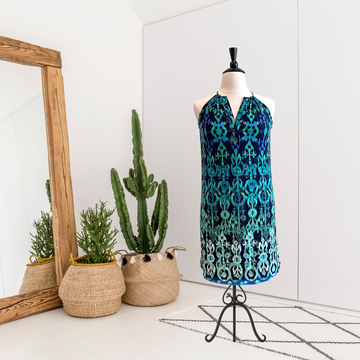 Patterned Stretch Shift Dress