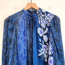 Snakeskin Floral Silk Blend Top-3