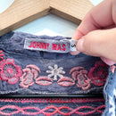 Ombré Floral Embroidered 1/4 Button Top-4