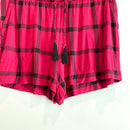 Plaid Tassel Pajama Shorts-4