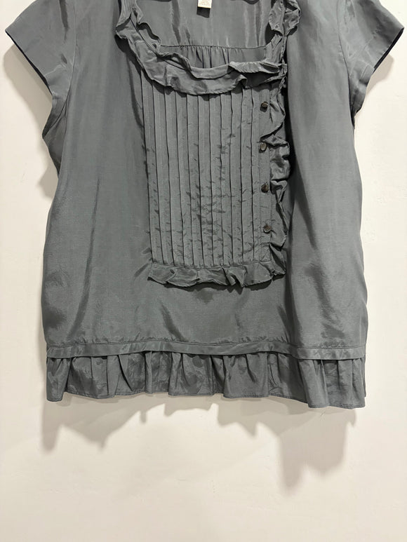 Ruffle Pleated Bib Top