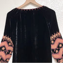 Floral Embroidered Velvet Peasant Top-9