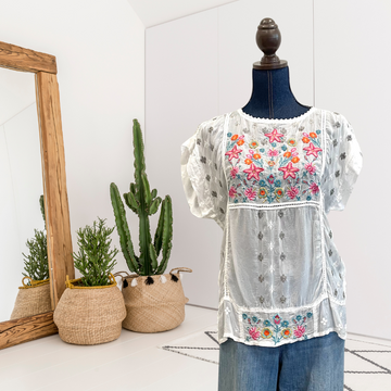Floral Eyelet Embroidered Top