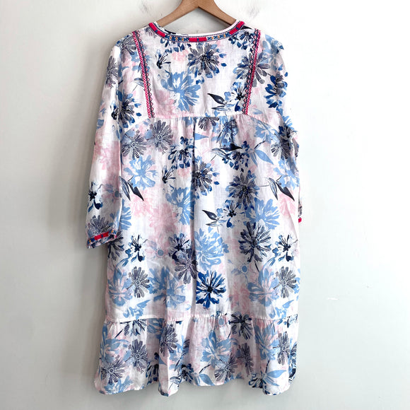 Floral Embroidered Trim Shift Dress