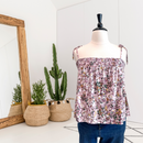Floral Tie Shoulder Pajama Top-1