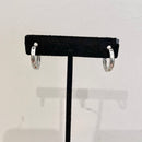 2 Set Sterling Silver Crystal Hoop Earrings-5
