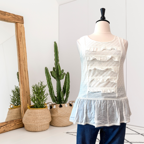 Ruffle Trim Tunic Top