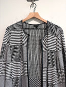 Houndstooth Plaid Cardigan-3