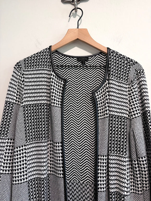 Houndstooth Plaid Cardigan