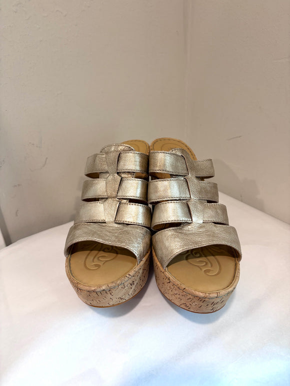Strappy Cork Wedge Heel
