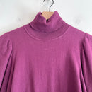 Puff Shoulder Turtleneck Sweater-3