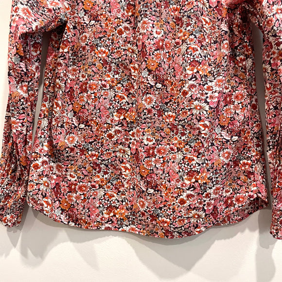 Floral 1/4 Button Top