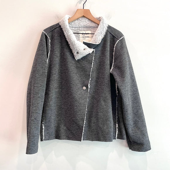 Fuzzy Soft Lined Sweatshirt Jacket