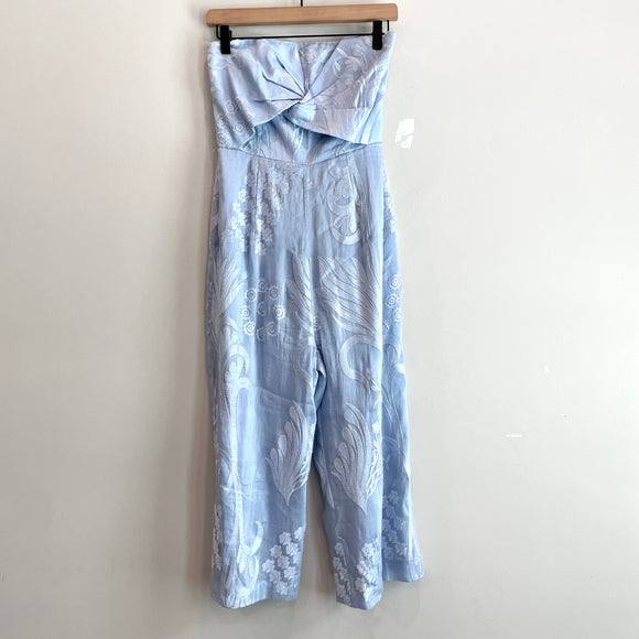 Embroidered Strapless Jumpsuit