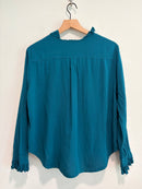 Ruffle Trim Button Down Top-8