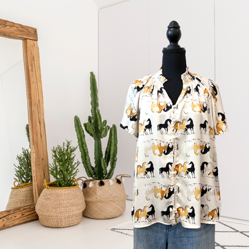 Horse Satin Top