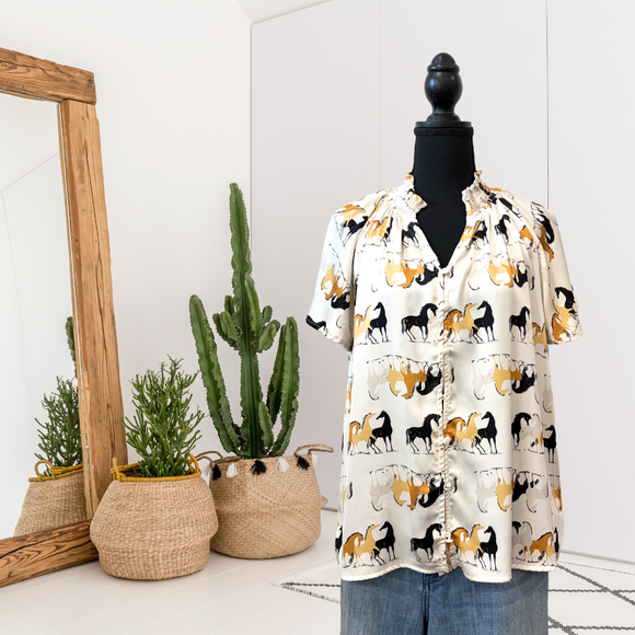 Horse Satin Top