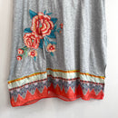 Floral Embroidered Silk Trim Tee-5