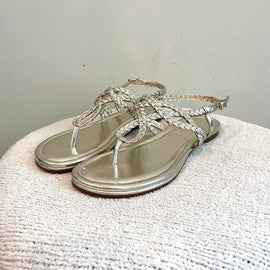 Braided Faux Leather Sandals