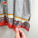 Floral Embroidered Silk Trim Tee-7