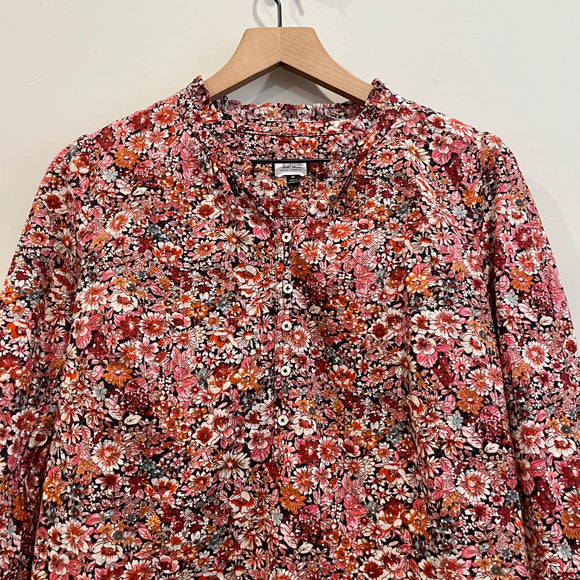 Floral 1/4 Button Top