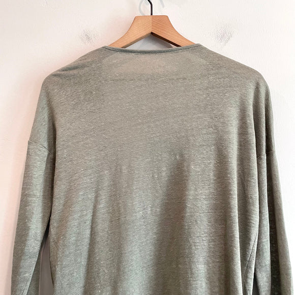 Linen Open Front Cardigan