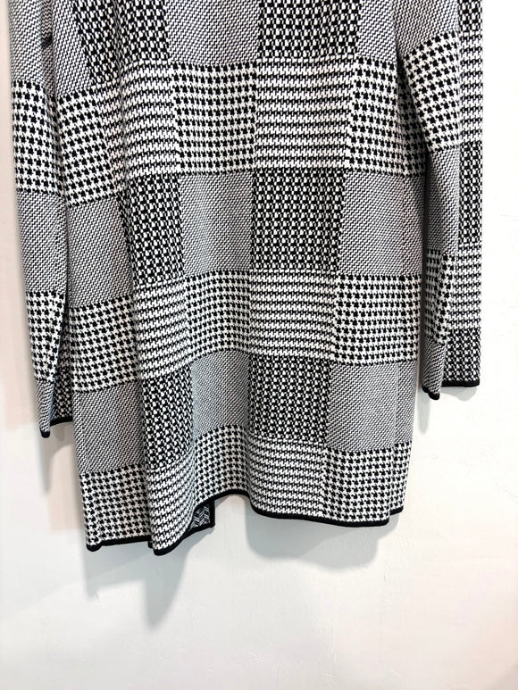 Houndstooth Plaid Cardigan