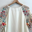 Floral Sheer Embroidered Sleeve Top-9