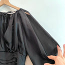 Satin Slit Sleeve V-Neck Top-6