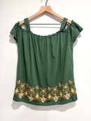 Embroidered Cold Shoulder Top-2