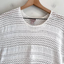 Open Knit Short Sleeve Sweater-3