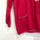 Floral 1/4 Button Embroidered Top-6