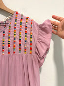 Embroidered Ruffle Shift Dress-6