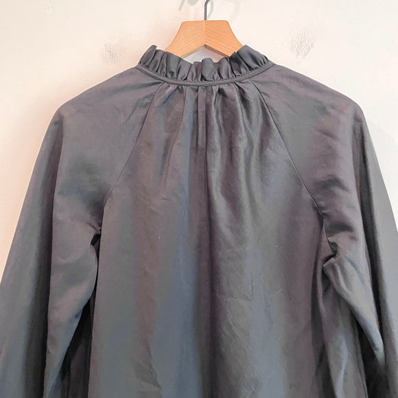 Ruffle Neck Tie Long Sleeve Top