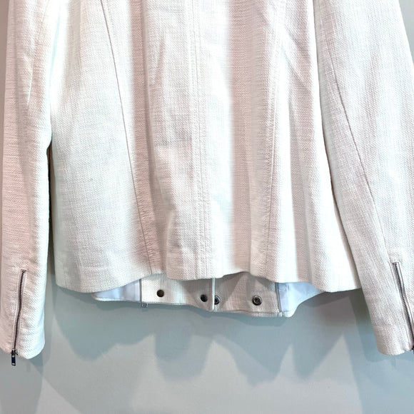Textured Zip Moto Jacket
