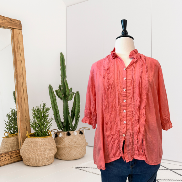 Ruffle Pleated Top