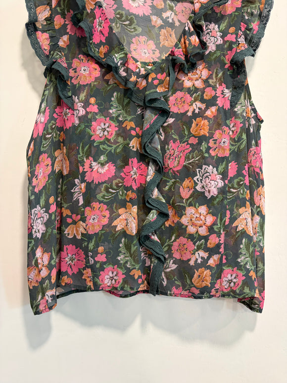 Floral Lace Ruffle Top