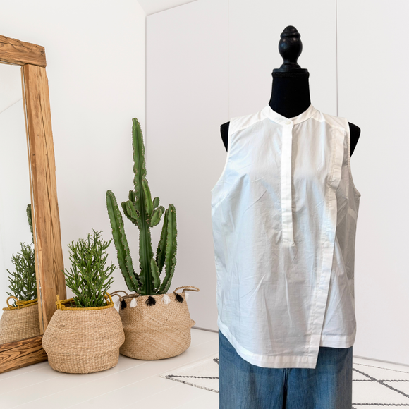 1/4 Button Poplin Top