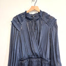 Pleated V-Neck Dress-3