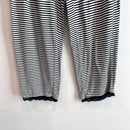 Striped Lace Trim Pajama Pants-3