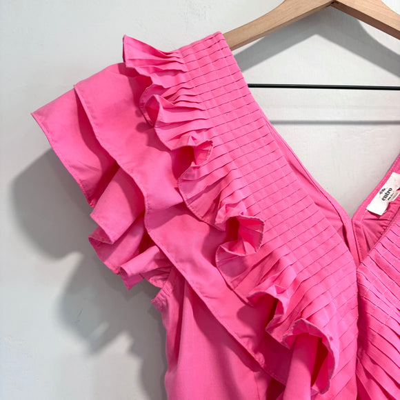 Ruffle Pleated Peplum Top