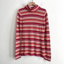 Striped Turtleneck Knit Sweater-2