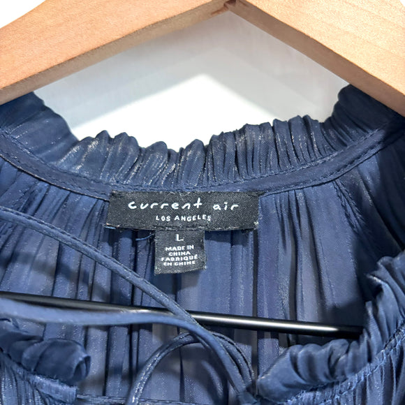 Pleated V-Neck Dress
