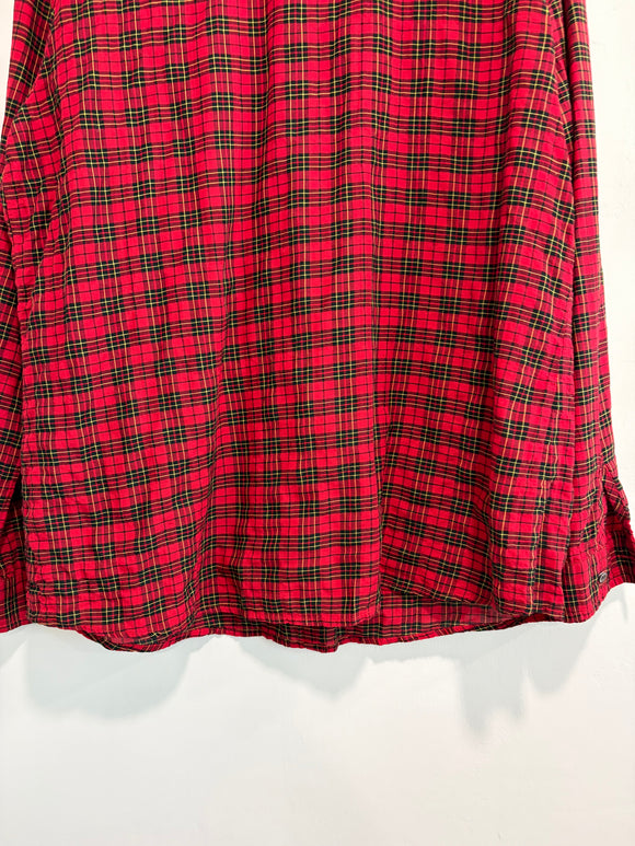 Plaid Ruffle Button Down Shirt