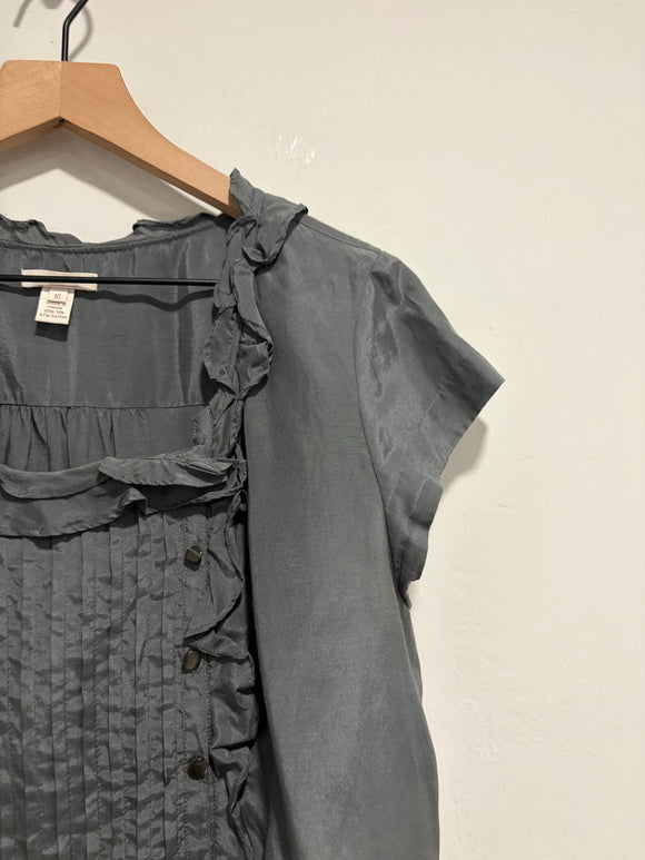 Ruffle Pleated Bib Top