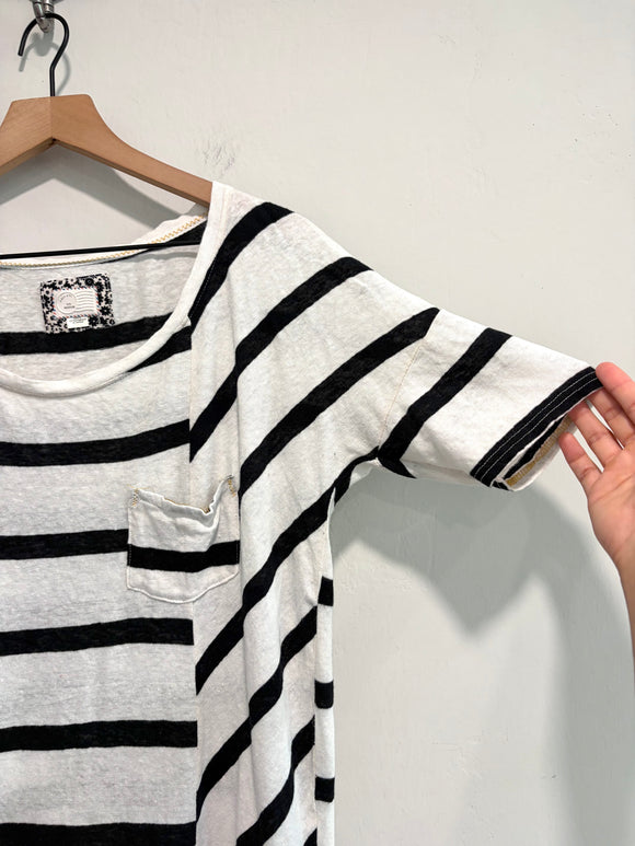 Striped Button Back Top